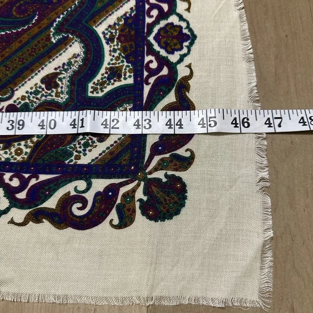 VTG 70s Mark Henry Collection Paisley Scarf 46' Square Paisley Floral Italy Made